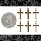 Antiqued Brass Delicate Christian Cross Charms - Set of Six - AB-C83
